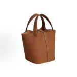 HERMES Picotin Lock 18 Silver buckle Basket Bucket Bag Handbag 18 Women\'s style 37 Gold Brown